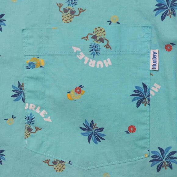 HURLEY STRETCH FIT TROPICAL BUTTON DOWN SHORT SLEEVE HAWAIIAN SHIRT MENS XXL - Picture 2 of 8